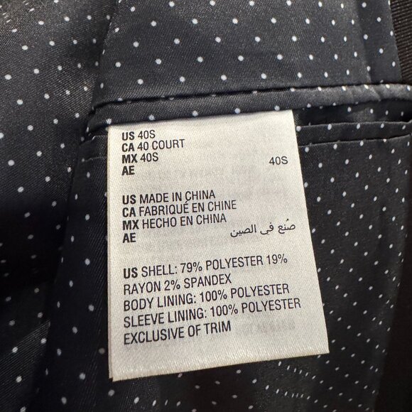 Alfani Slim Fit Black Blazer Jacket Men’s 40S – Classic Two-Button Tuxedo Style - Picture 4 of 4